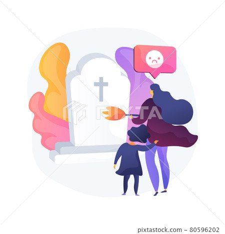 Widowed person abstract concept vector illustration. 80596202