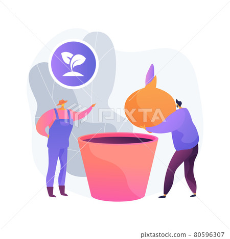 Planting bulbs abstract concept vector illustration. Planting bulbs abstract concept vector illustration. 80596307