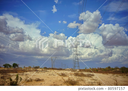 High-voltage line across the African Continent 80597157