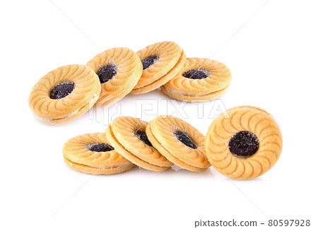 cookie piece on white background cookie piece on white background 80597928