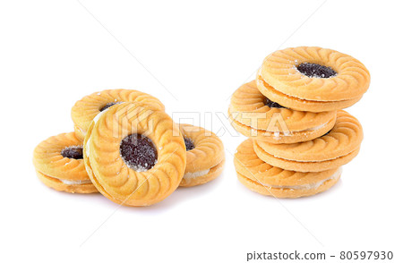 cookie piece on white background cookie piece on white background 80597930