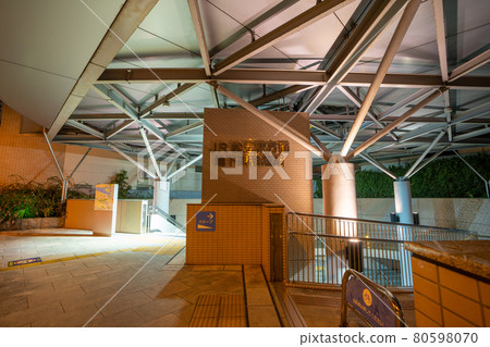 Scenery around JR Matsue Station, station square, and station at night 80598070