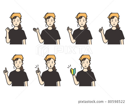 女餐廳居酒屋店員姿勢集 80598522