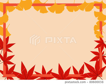 Autumn maple and ginkgo leaf frame 80600038