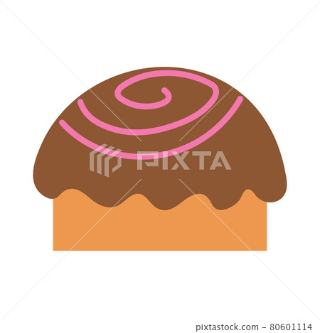 Delicious cupcake with chocolate filling on an isolated background. Tea time. Dessert. Design elements. Unhealthy food. Vector. 80601114
