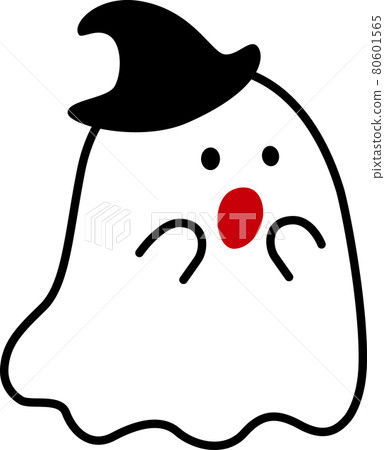 Cute Halloween ghost 1 (surprised with a hat) Cute Halloween ghost 1 (surprised with a hat) 80601565
