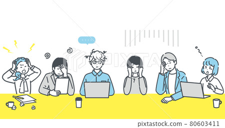 商務人士在會議中被卡住的插圖素材 80603411