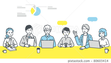 Illustration material of business people meeting to make decisions 80603414
