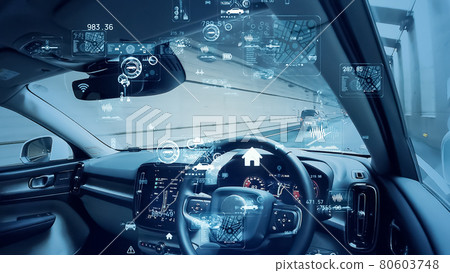 Image of autonomous driving Car electronics Image of autonomous driving Car electronics 80603748