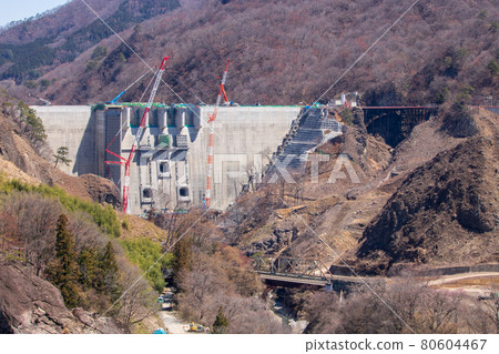 Yamba dam under construction @ Naganohara Town, Agatsuma District, Gunma Prefecture Yamba dam under construction @ Naganohara Town, Agatsuma District, Gunma Prefecture 80604467