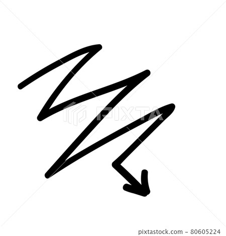 curve curved spiral arrow doodle hand drawn. vector illustration 80605224