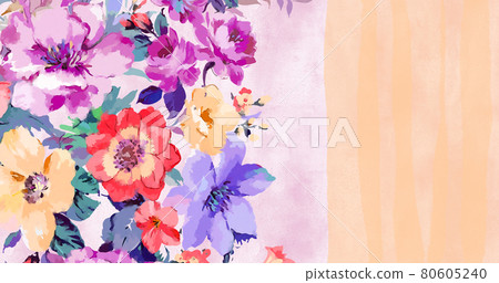 Beautiful abstract watercolor rose and peony flowers 80605240