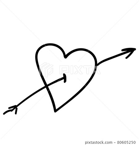 arrows04052021arrow in the shape of a heart for infographics. doodle hand drawing sketch. vector illustration 80605250