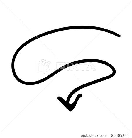 curved arrow doodle hand drawn. vector illustration 80605251