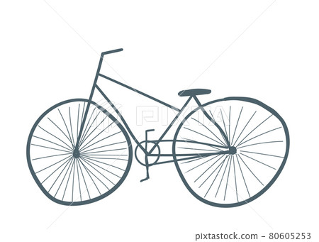 gray color bike. isolated transport. hand drawn cartoon style, vector illustration. gray color bike. isolated transport. hand drawn cartoon style, vector illustration. 80605253