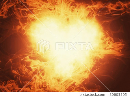 Illustration of a burning heart-shaped flame 80605305