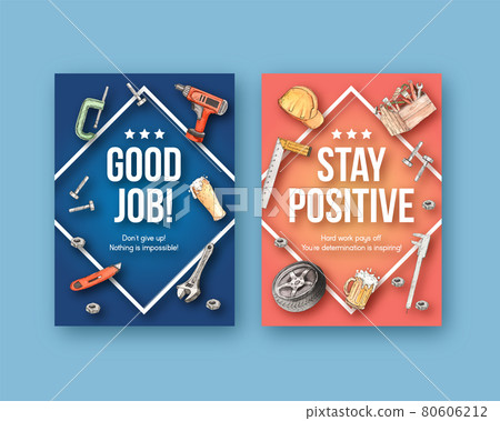 Postcard template with labor day concept,watercolor style 80606212
