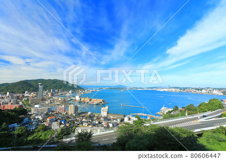 [Fukuoka Prefecture] Kanmon Strait under sunny weather (Moji Port and Shimonoseki) 80606447