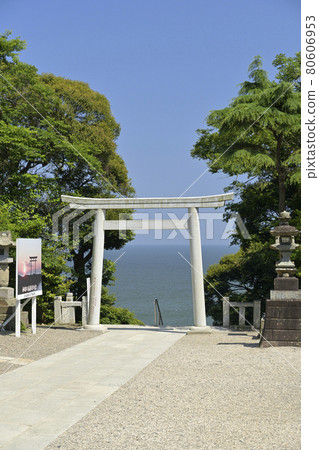 大洗磯崎神社的海景鳥居 大洗磯崎神社的海景鳥居 80606953