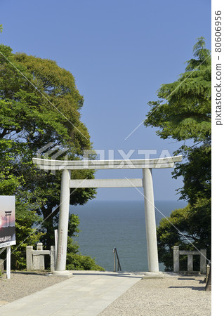 大洗磯崎神社的海景鳥居 大洗磯崎神社的海景鳥居 80606956