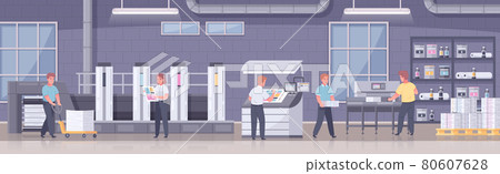 Cartoon Printing House Polygraphy Composition 80607628