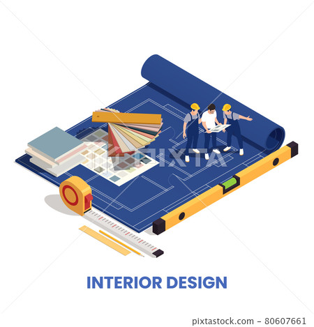 Interior Designer Isometric Composition 80607661