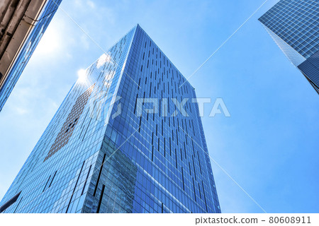 Shibuya cityscape Shibuya Scramble Square and blue sky Shibuya cityscape Shibuya Scramble Square and blue sky 80608911
