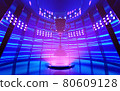 Trophy in collection room decorate in futuristic style for e-sport winner event.3D rendering. 80609128
