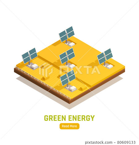Green Energy Ecology Isometric Colored Composition 80609133