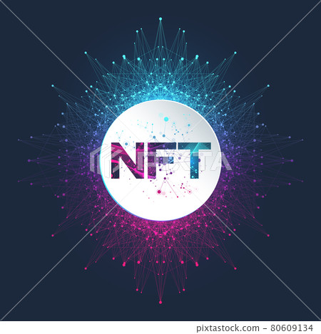 NFT non fungible token. Non-fungible tokens icon covering concept NFT. High-tech technology symbol logo vector. NFT non fungible token. Non-fungible tokens icon covering concept NFT. High-tech technology symbol logo vector. 80609134