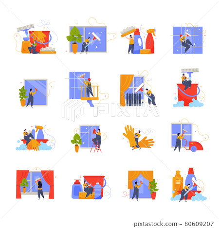 Windows Cleaning Icons Collection 80609207