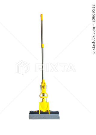 Modern sponge style mop being used for cleaning floor. Modern sponge style mop being used for cleaning floor. 80609518