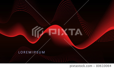 Abstract red bright smooth wave lines isolated on black background Abstract red bright smooth wave lines isolated on black background 80610064