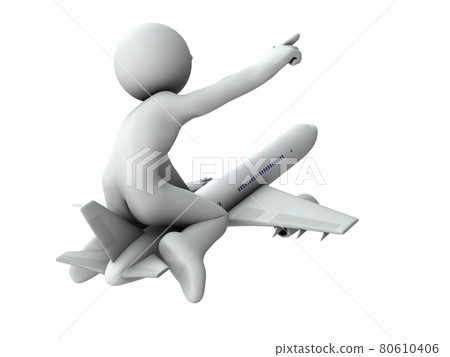 Airplanes and passengers taking off. 3D... - Stock Illustration [80610406]  - PIXTA