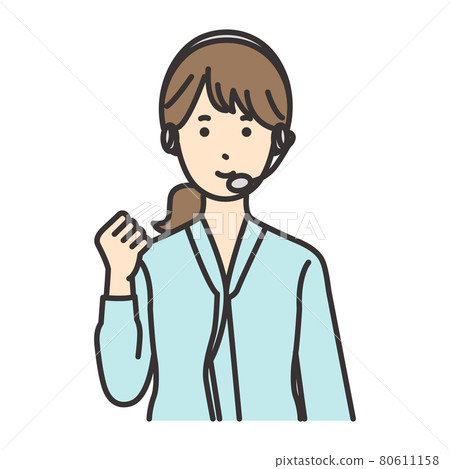 Female operator pose guts pose 80611158