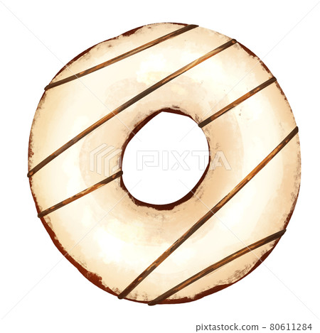 Delicious white chocolate donut decorative illustration Delicious white chocolate donut decorative illustration 80611284