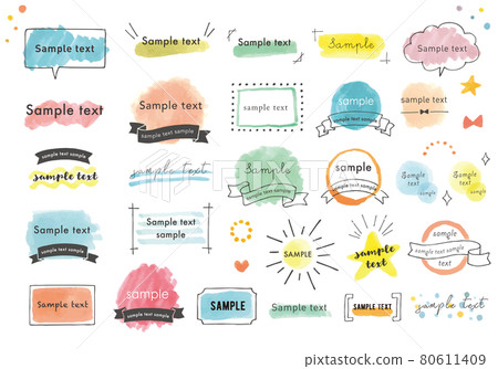 Watercolor-style heading design material Heading reference (with letters) 80611409