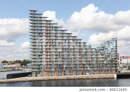 Aarhus island with seaside residences and the new children theater, Denmark Aarhus island with seaside residences and the new children theater, Denmark 80611684