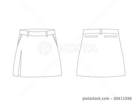 Golf pleated skirt 4 folds Front and back pockets Template front and back white 80611896