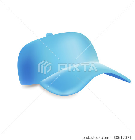 Light blue baseball cap isolated on white... - Stock Illustration ...