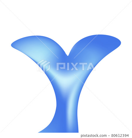 Fish tail isolated on white background. Blue dolphin hidden. Vector illustration. 80612394