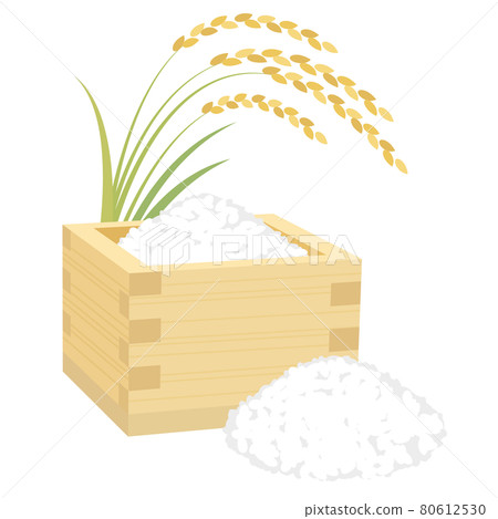 盒子裡的白米和米穗 80612530