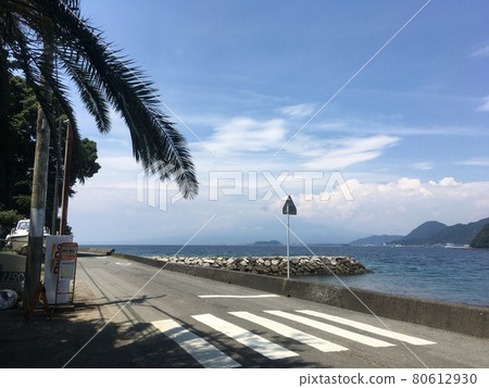 Izu sea, blue sky and pedestrian crossing 80612930
