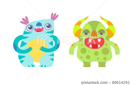 Cute Baby Monsters Set, Happy Funny Colorful Monsters Cartoon Vector Illustration Cute Baby Monsters Set, Happy Funny Colorful Monsters Cartoon Vector Illustration 80614291