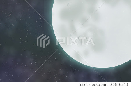 A big full moon floating in the starry sky 80616343