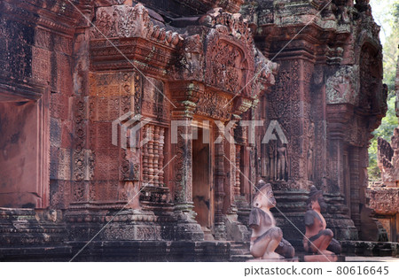Angkor Wat archaeological site, treasure, Banteay Srei archaeological site / Cambodian landscape 80616645