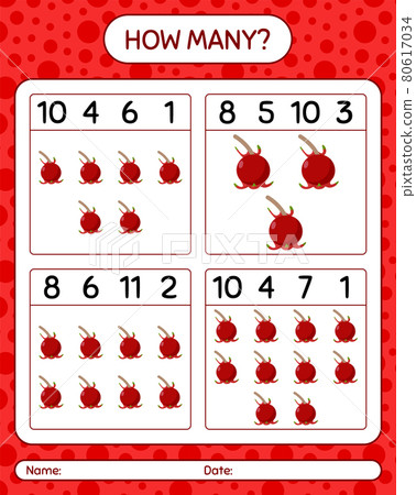 How many counting game with ugni. worksheet for preschool kids, kids activity sheet, printable worksheet How many counting game with ugni. worksheet for preschool kids, kids activity sheet, printable worksheet 80617034