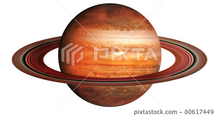 Saturn planet isolated on white background.  80617449
