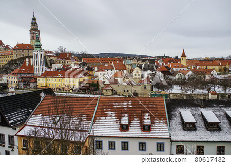 Cesky Krumlov city area in winter Cesky Krumlov city area in winter 80617482