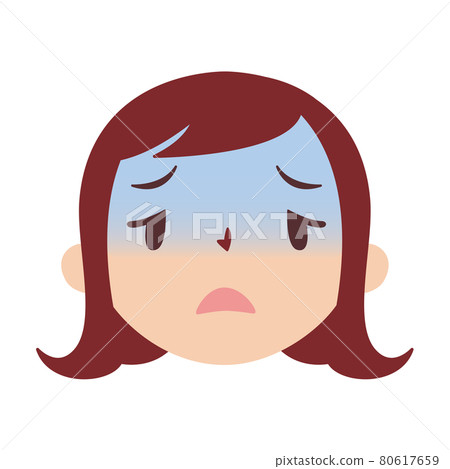 面部圖標系列_20多歲的女性_面部表情不佳_缺氧_材料 面部圖標系列_20多歲的女性_面部表情不佳_缺氧_材料 80617659